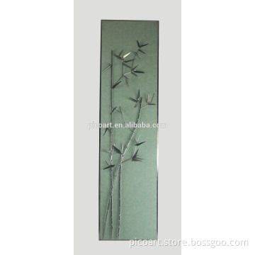 New workmanship stainless steel sculptures bamboo metal wall art home decor